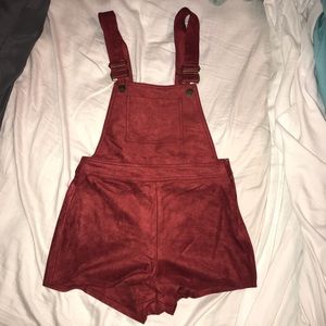 Forever 21 Suede Overall Shorts
